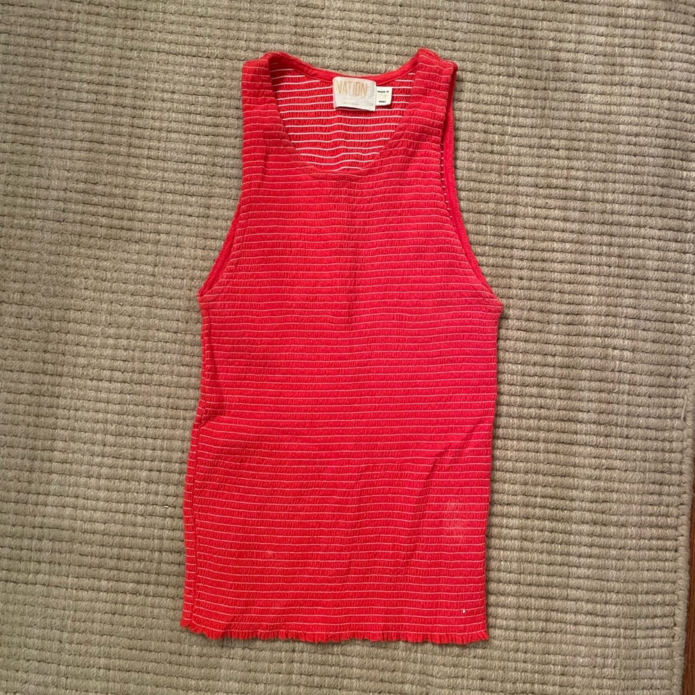 High Neck Red Orange Tank